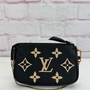 Louis Vuitton Empreinte Bicolor Mini Pochette Chain Bag Black
